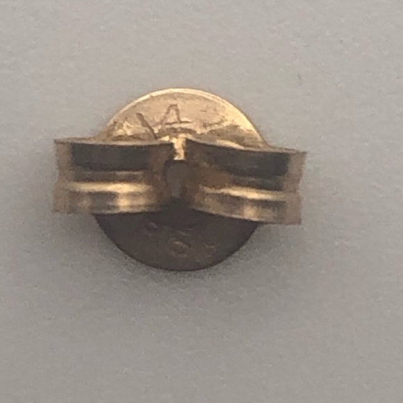 VTG 14k Freshwater Pearl Stud Yellow Gold Earrings Approx 7mm - Picture 5 of 5